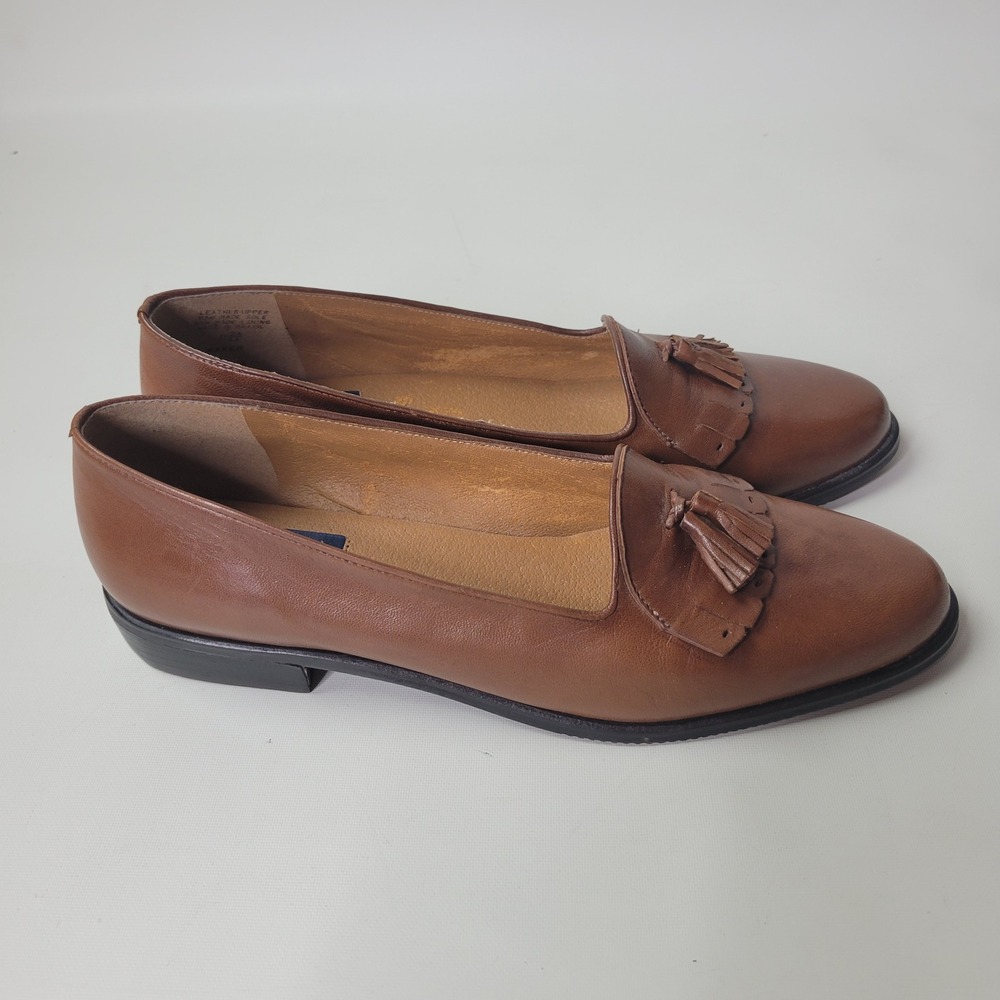 Selby Moc Fit Brown Leather Kiltie Tassel Loafers Womens 11 AA Handcrafted